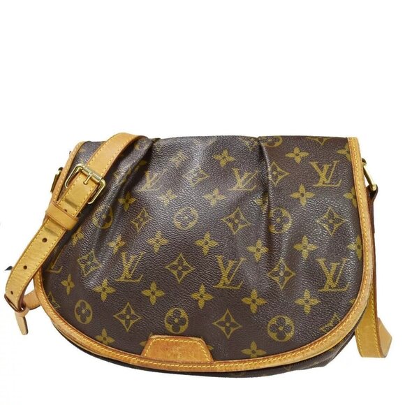 Auth LOUIS VUITTON Menilmontant PM Shoulder Bag Monogram Leather B - Picture 1 of 16